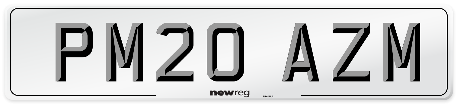 PM20 AZM Number Plate from New Reg